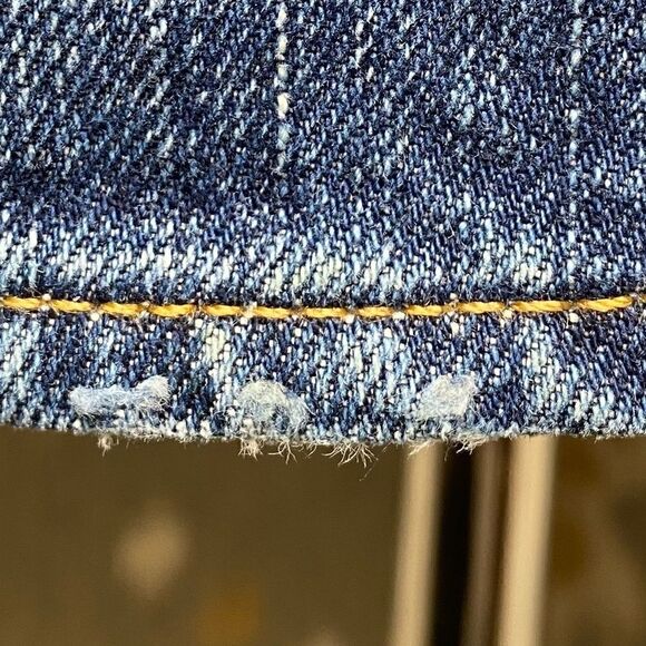 Ralph Lauren Distressed Indigo Denim Mini Skirt - Picture 3 of 16